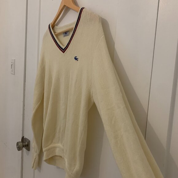 Vintage Lacoste V-Neck Pullover - Size M - Picture 4 of 5